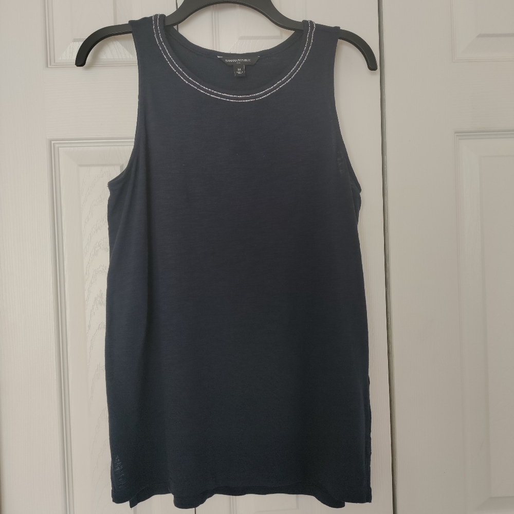 Vtg Y2K Beaded Trim Banana Republic Top Size M